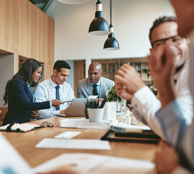 A team meeting around a conference table